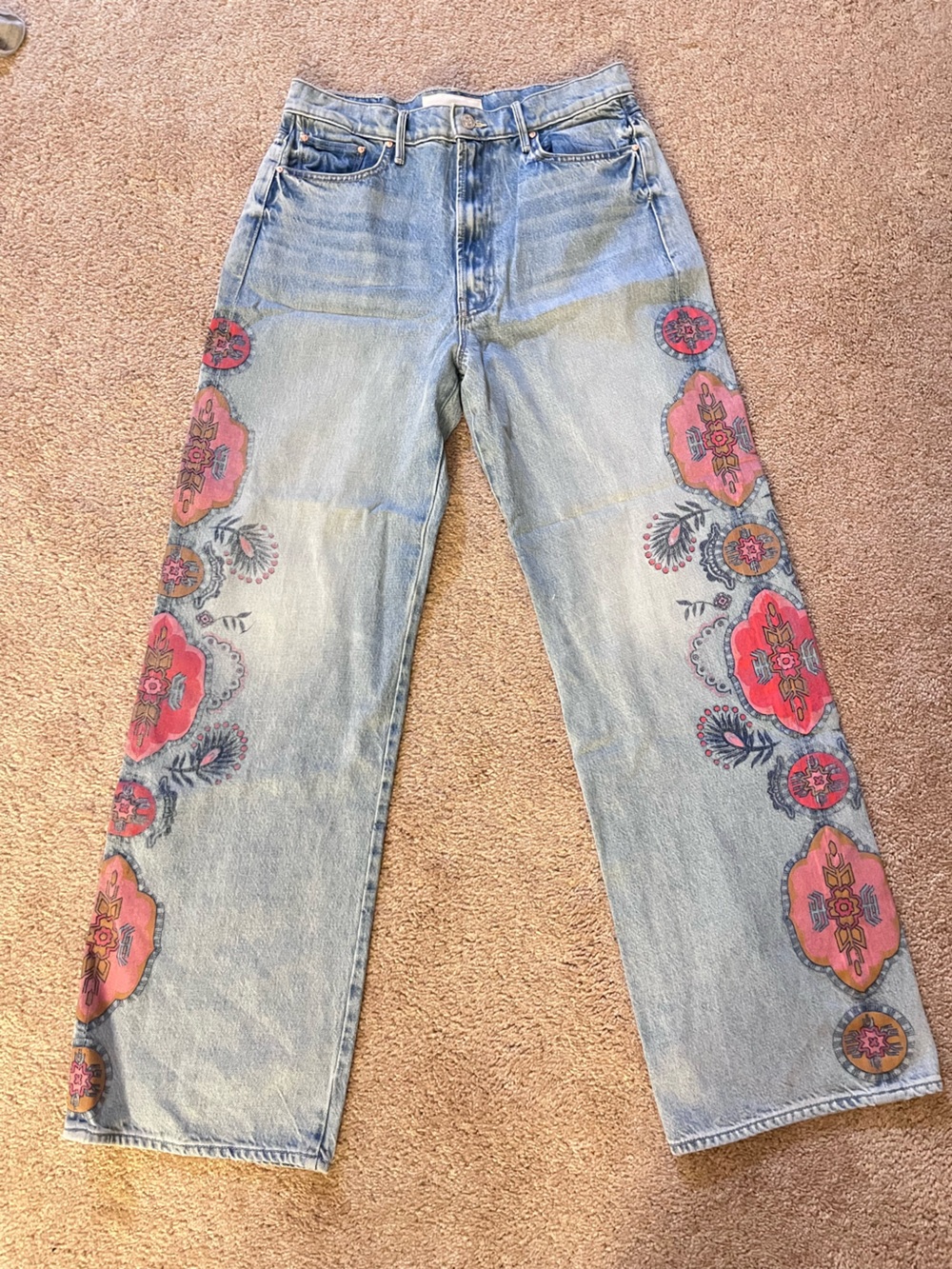 Mother The Maven Sneak High-Rise Wide-Leg Jeans size 30 NWOT - Picture 5 of 7